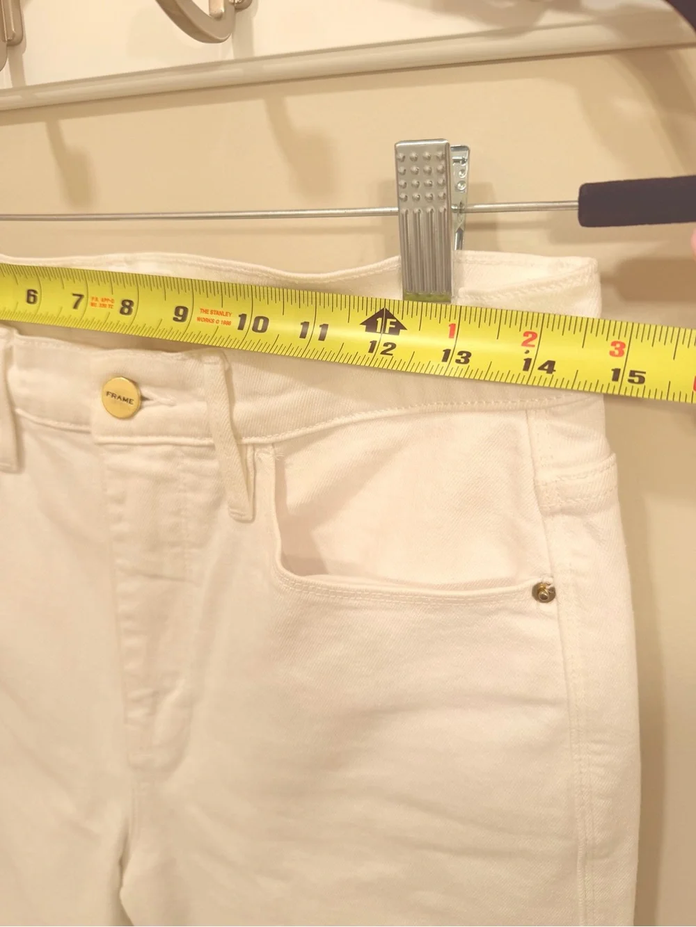 FRAME Le Sylvie Kick Boot Jeans Women’s Size 28 White Cotton - Picture 7 of 11